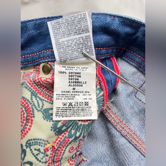 Diesel PREETO 32W Blue Jeans Flared Wide Leg Mens Faded Distressed Wash 00796 - Picture 10 of 14